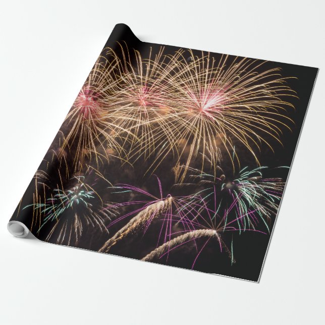 Fireworks Wrapping Papper Presentpapper (Utrullad)