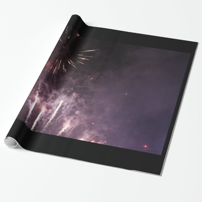 Fireworks Wrapping Papper Presentpapper (Utrullad)