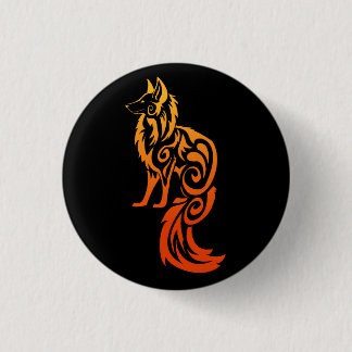 Firey röd stam- räv Kitsune Knapp