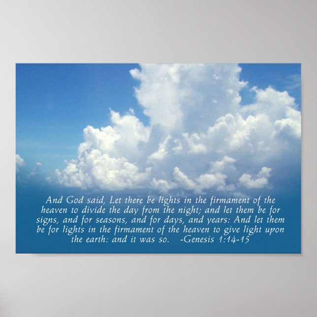 Firmament, Blå himmel Genesis 1:14-15 Skriv ut Poster (Framsidan)