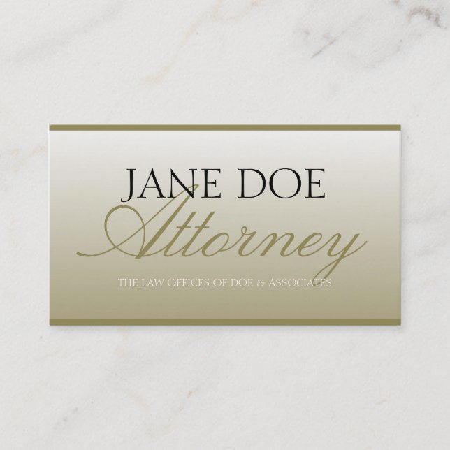 Firman för advokatadvokatlag skrivar guld bleknar visitkort (Framsida)