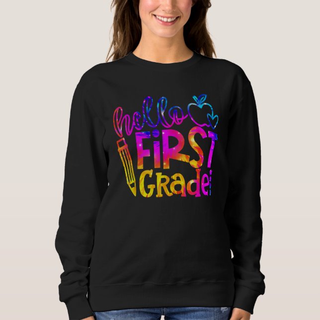 First 1st Grade Teacher Kid First Day Back To Scho T Shirt (Framsida)