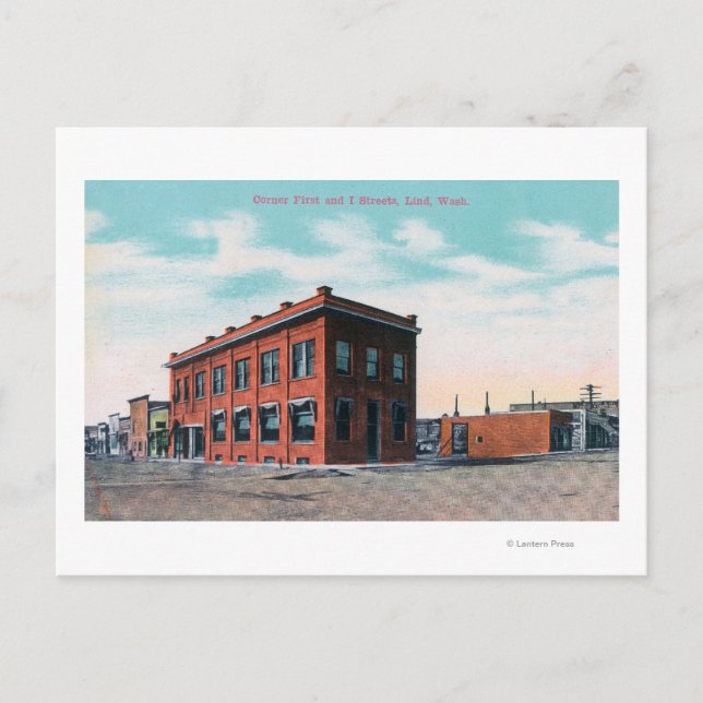 First and I Street CornerLind, WA Vykort (Framsida)