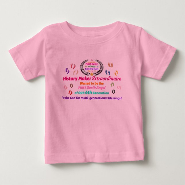 First Baby: History Maker Extraordinaire T Shirt (Framsida)