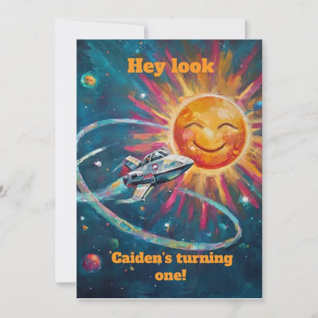 First Birthday Boy Party Digital Download Inbjudningar (Framsida)