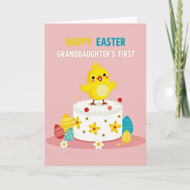 First Birthday Cake Card Kort (Framsida)