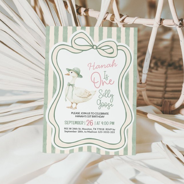 First Birthday Invitation, Silly Goose Birthday  Inbjudningar (Skapare uppladdad)