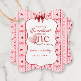 First Birthday valentine baby birthday party Gåvor Etiketter