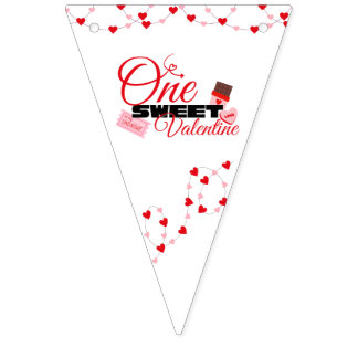 First Birthday Valentine’s Day Banner Vimplar