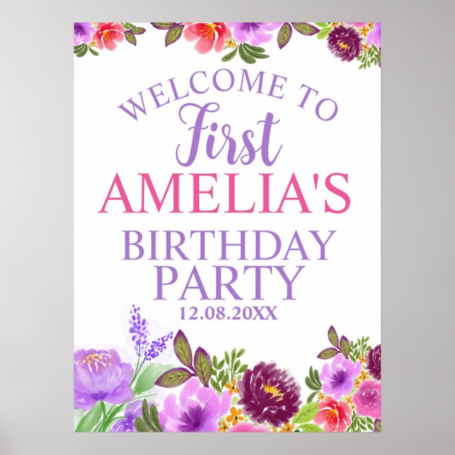 First Birthday Welcome Foam Boards Poster (Framsidan)
