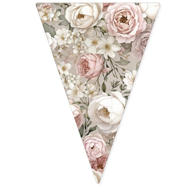 First Bloom Baby Shower Pennant Banner Vimplar (Första flaggan)