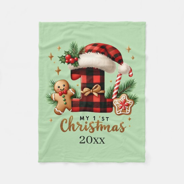 First Christmas add year baby Fleecefilt (Framsidan)