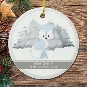 First Christmas Arctic Fox Julgransprydnad Keramik