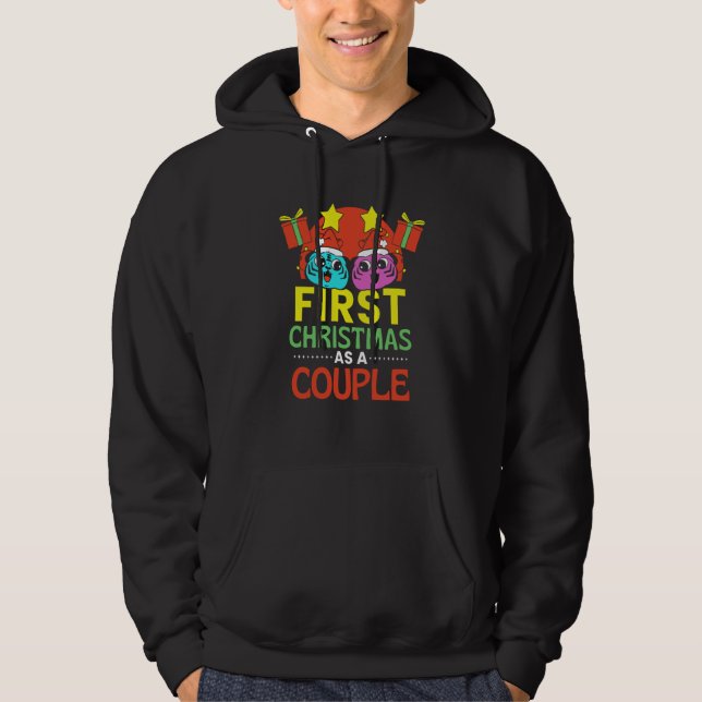First Christmas As A Couple Married Boyfriend Girl Hoodie (Framsida)