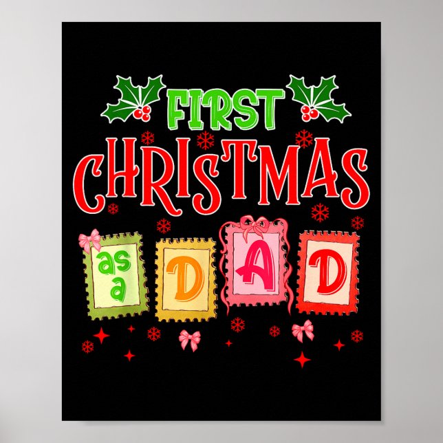 First Christmas As A Dad 2025 Coquette Bow Matchin Poster (Framsidan)