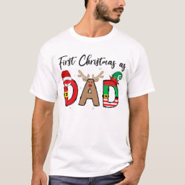 First Christmas As A Dad Family Matching xmas T Shirt