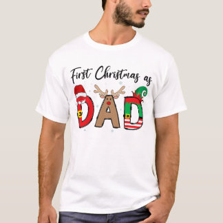 First Christmas As A Dad Family Matching xmas T Shirt