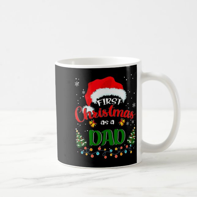 First Christmas As A Dad Funny Christmas Xmas New  Kaffemugg (Höger)