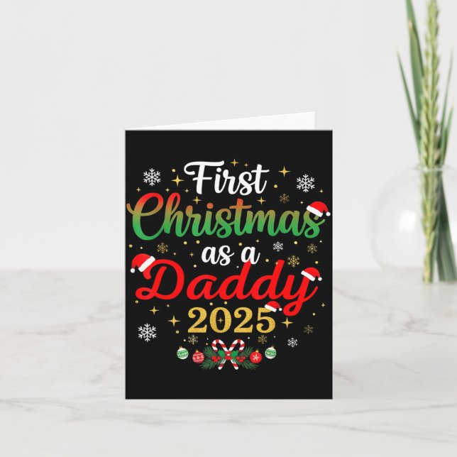 First Christmas As A Daddy 2025 New Dad Xmas  Kort (Framsida)