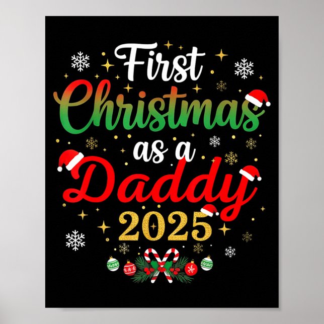 First Christmas As A Daddy 2025 New Dad Xmas  Poster (Framsidan)