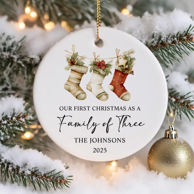 First Christmas as a Family of Three Julgransprydnad Keramik (Skapare uppladdad)