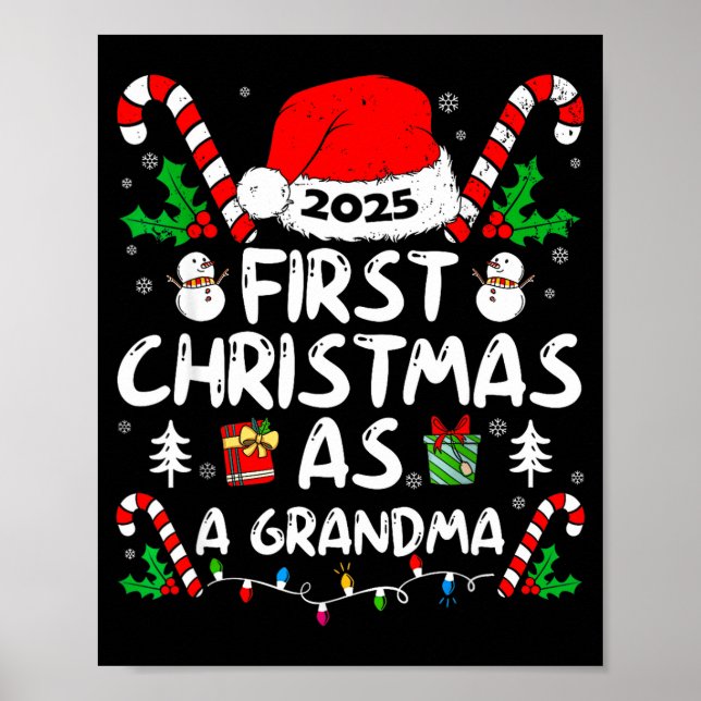 First Christmas As A Grandma 2025 Family Matching  Poster (Framsidan)