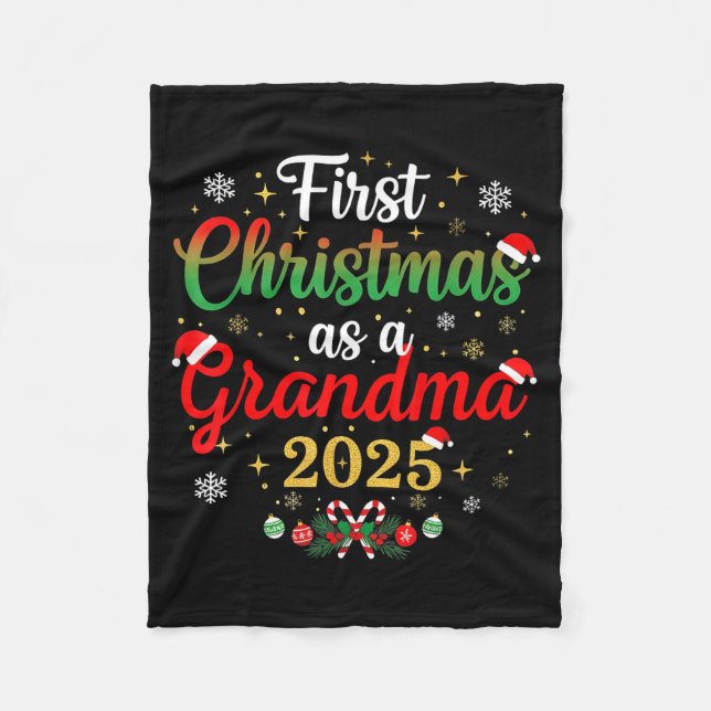 First Christmas As A Grandma 2025 New Mommy Xmas  Fleecefilt (Framsidan)