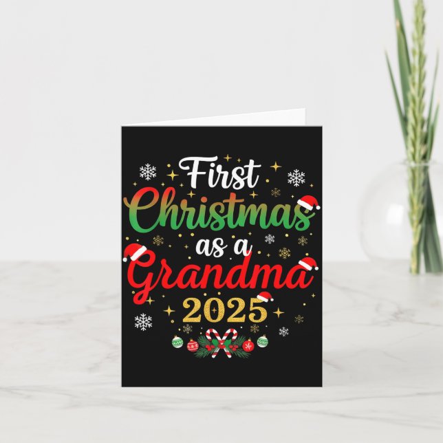 First Christmas As A Grandma 2025 New Mommy Xmas  Kort (Framsida)