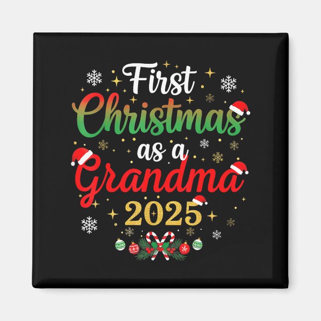 First Christmas As A Grandma 2025 New Mommy Xmas  Magnet (Framsidan)