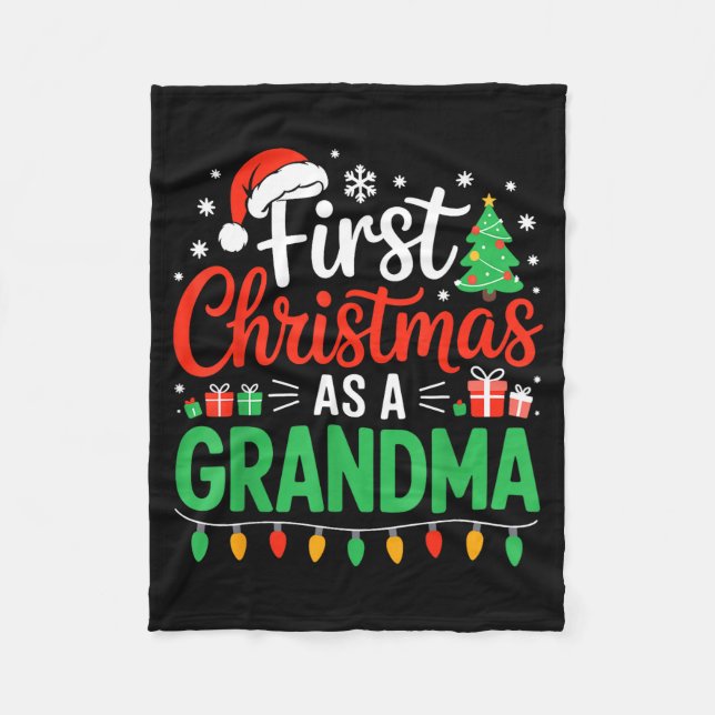 First Christmas As A Grandma Matching New Nana Gra Fleecefilt (Framsidan)