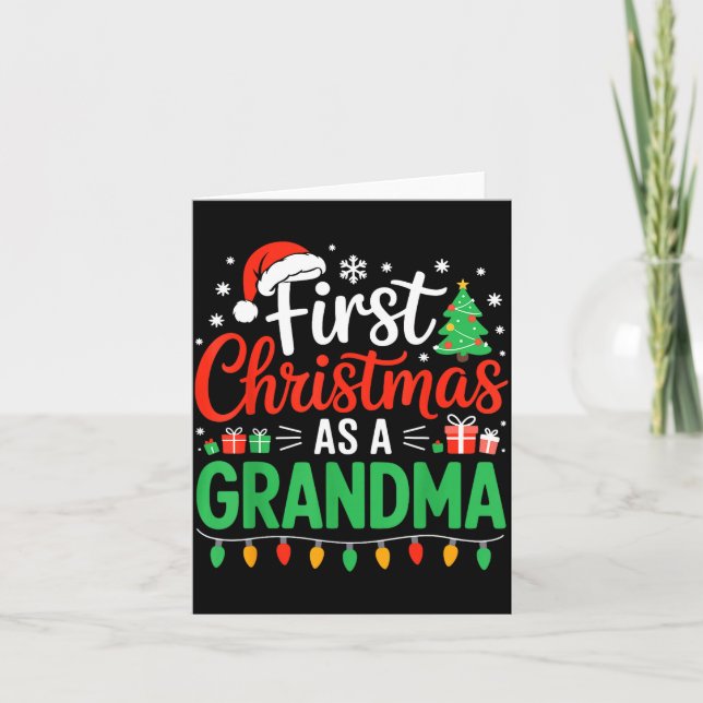 First Christmas As A Grandma Matching New Nana Gra Kort (Framsida)