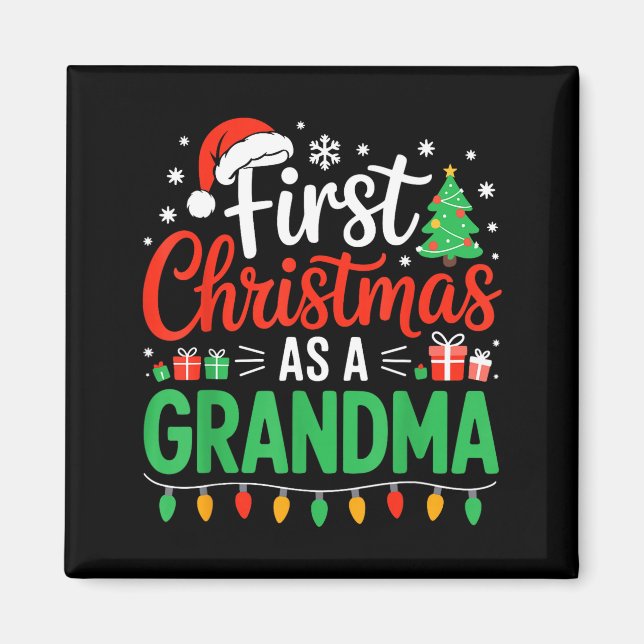 First Christmas As A Grandma Matching New Nana Gra Magnet (Framsidan)
