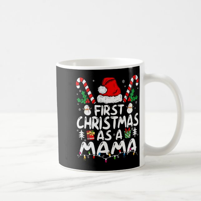 First Christmas As A Mama New Mama Long Sleeve  Kaffemugg (Höger)