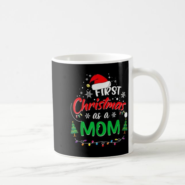 First Christmas As A Mom 1st Christmas Matching Fa Kaffemugg (Höger)