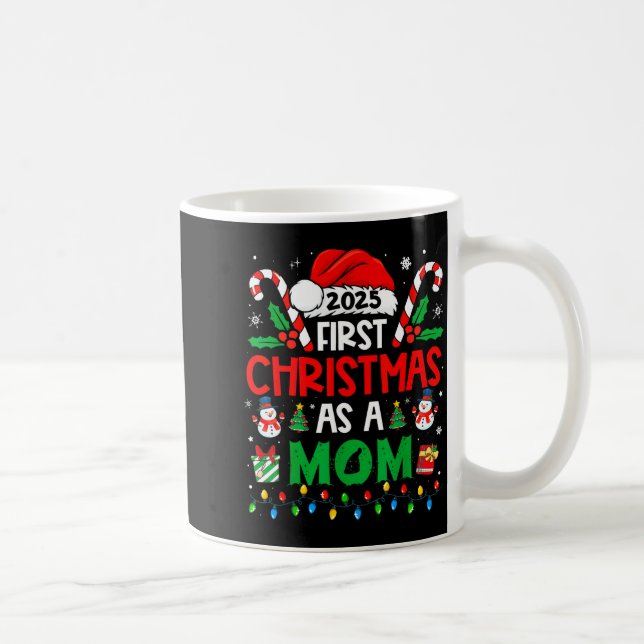 First Christmas As A Mom 2025 Family Matching 1st  Kaffemugg (Höger)