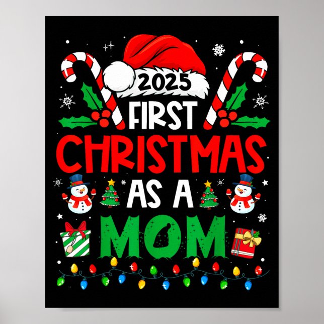 First Christmas As A Mom 2025 Family Matching 1st  Poster (Framsidan)
