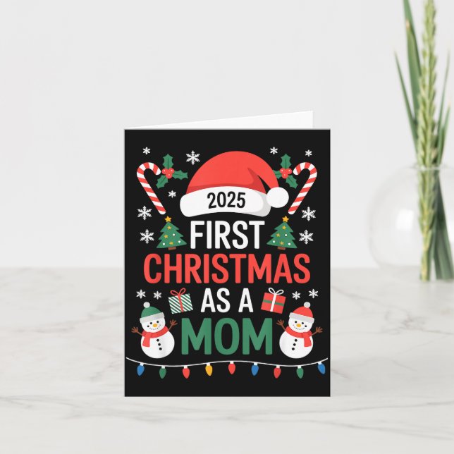 First Christmas As A Mom 2025 Family Matching Holi Kort (Framsida)