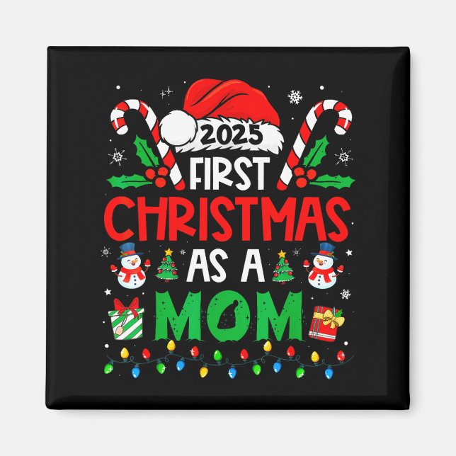 First Christmas As A Mom Family Matching New Mommy Magnet (Framsidan)