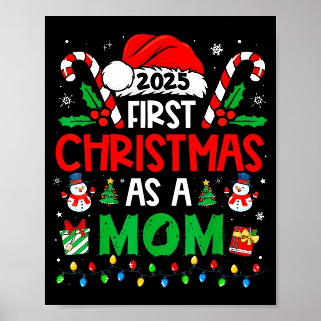 First Christmas As A Mom Family Matching New Mommy Poster (Framsidan)