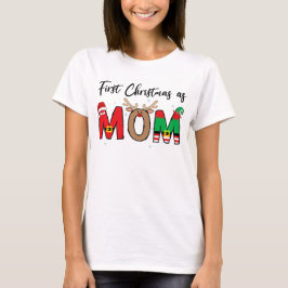 First Christmas As A Mom Family Matching xmas T Shirt