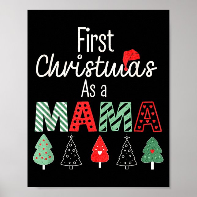 First Christmas As A Mom New Mama Family Matching  Poster (Framsidan)