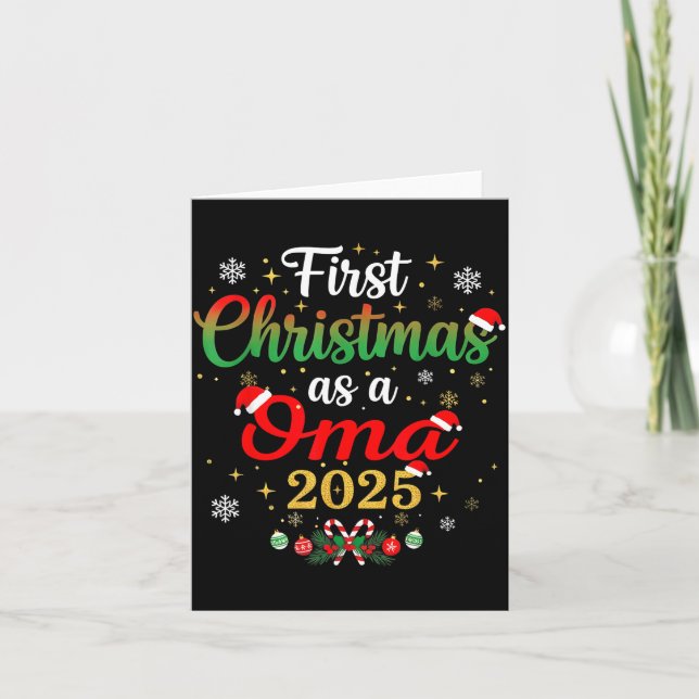 First Christmas As A Oma 2025 New Mommy Xmas  Kort (Framsida)