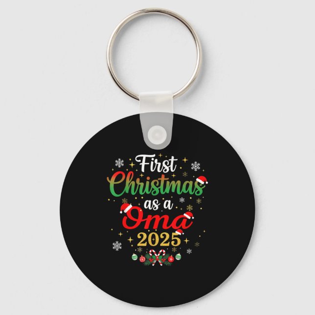 First Christmas As A Oma 2025 New Mommy Xmas  Nyckelring (Framsida)