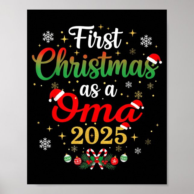 First Christmas As A Oma 2025 New Mommy Xmas  Poster (Framsidan)