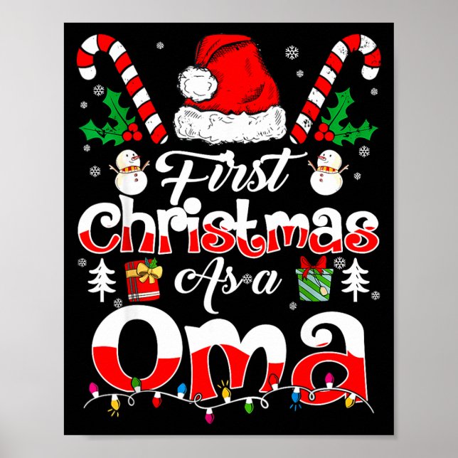 First Christmas As A Oma Family Matching  Poster (Framsidan)