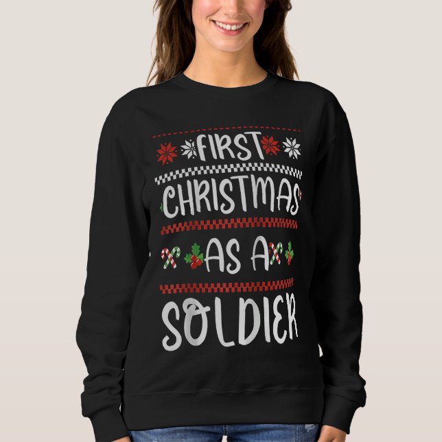 First Christmas As A Soldier Winter 1St Xmas Cute  T Shirt (Framsida)