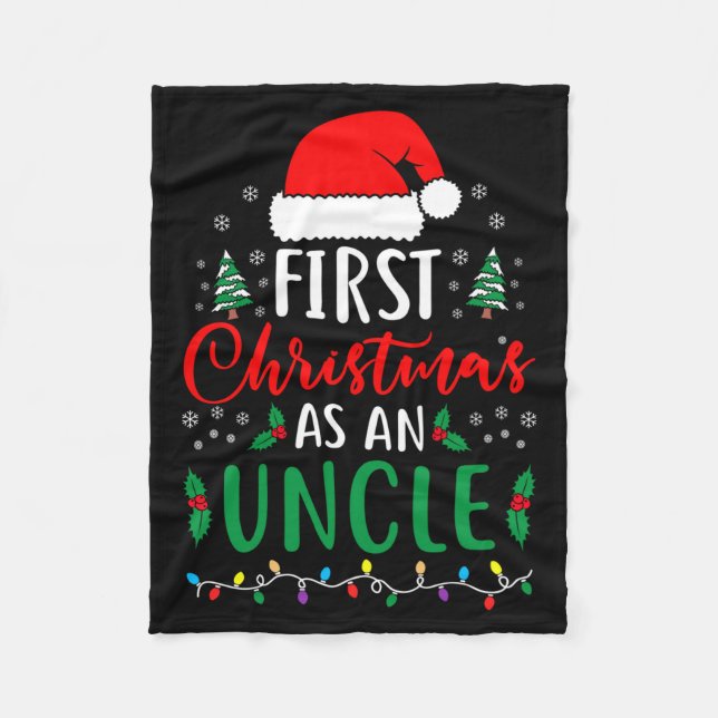 First Christmas As An Uncle New Parents Xmas Match Fleecefilt (Framsidan)