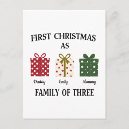 First Christmas as Family of Three Gift Helg Vykort