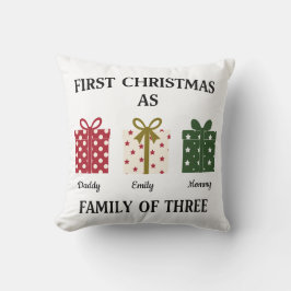 First Christmas as Family of Three Gift Kudde