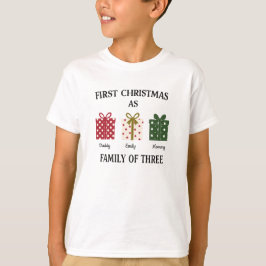 First Christmas as Family of Three Gift T Shirt